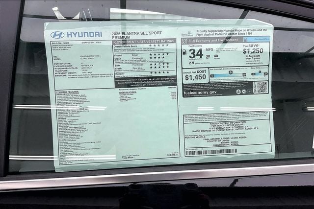 2026 Hyundai ELANTRA SEL Sport