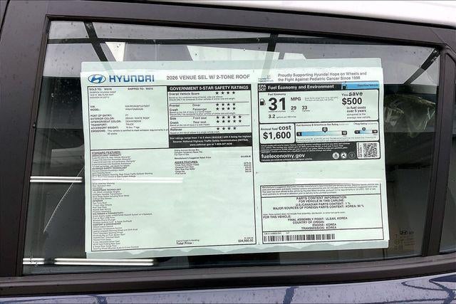 2026 Hyundai VENUE SEL W/Two-Tone Roof