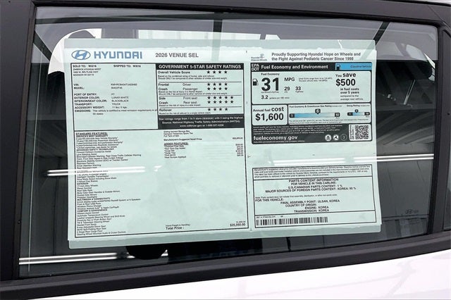 2026 Hyundai VENUE SEL