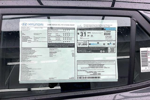 2026 Hyundai VENUE SEL W/Two-Tone Roof