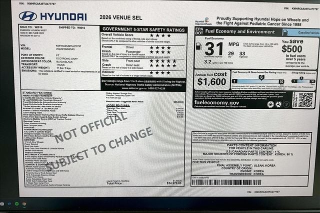 2026 Hyundai VENUE SEL